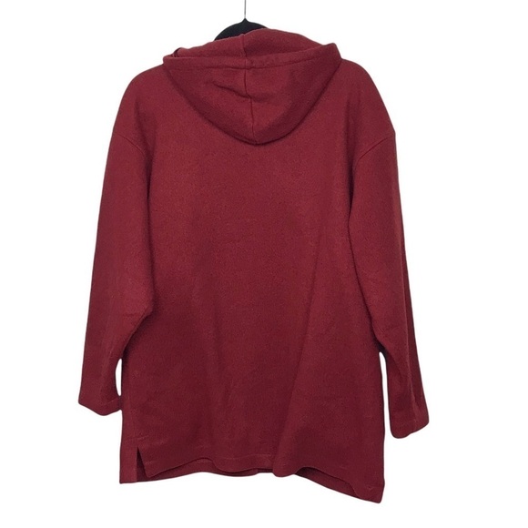 Vintage Lacoste Chemise Red Fleece Hooded Jacket - Picture 2 of 14